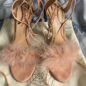 Blush And Feather Sandals